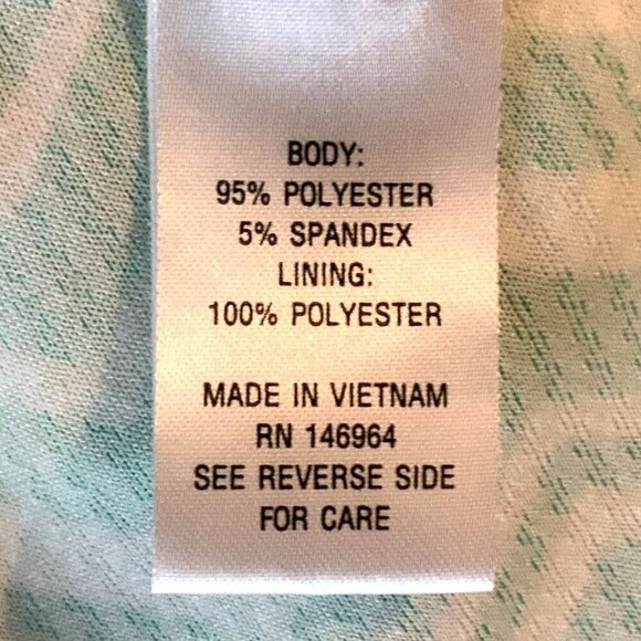 Robbie Bee Dress Size Large Fit and Flare Green White Geometric Print Cap Sleeve - Picture 4 of 4